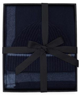 Vince Wool & Cashmere Beanie & Scarf Set - Blue