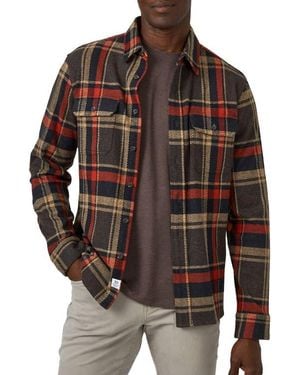 7 Diamonds Generation Plaid Double Knit Button-Up Shirt - Brown