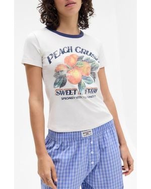 BDG Peach Crush Graphic Baby Tee - White