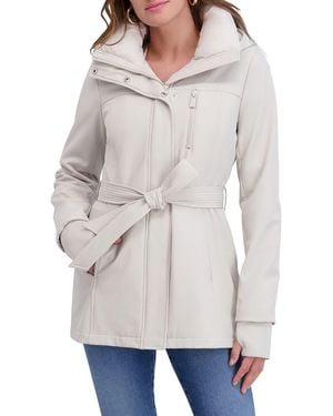 Kensie Softshell Belted Jacket - Gray