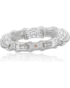 Suzy Levian Pavé Cubic Zirconia Bamboo Eternity Ring - White