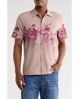 Saint Studio Confidatevi Short Sleeve Button-Up Shirt - Red