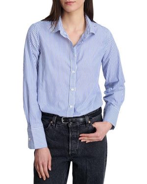 Alex Mill Val Stripe Poplin Button-Up Shirt - Blue