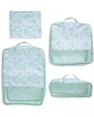 MYTAGALONGS Noa Set Of 4 Modular Packing Pouch & Cubes - Blue