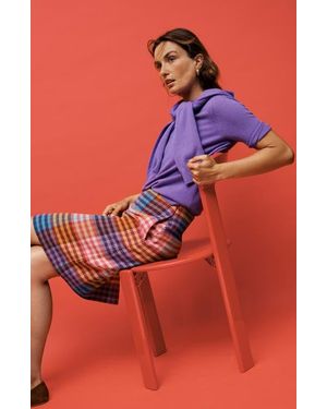 Boden Gia Check Print Short Skirt - Orange