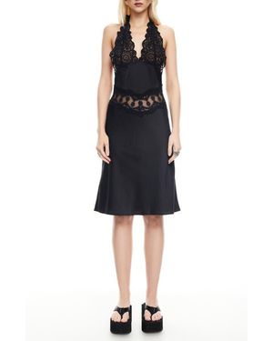Lioness Solana Lace Inset Halter Dress - Black