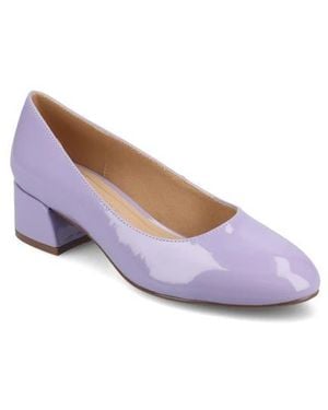 Journee Collection Saarii Block Heel Pump - Purple