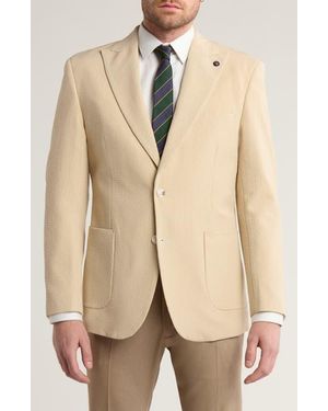 T.R. Premium Slim Fit Seersucker Blazer - Natural
