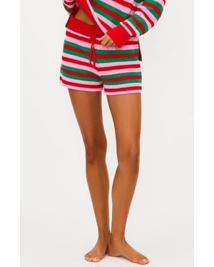 Beach Riot Balboa Stripe Cotton Shorts - Red
