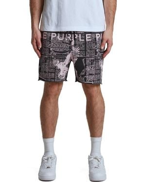 Purple Brand Mwt Fleece Sweat Shorts - Black