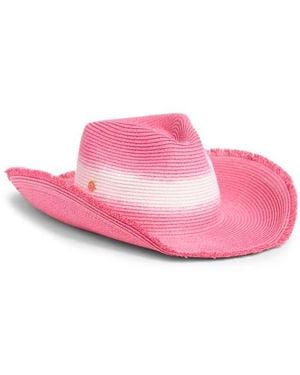 BCBGMAXAZRIA Dip Dye Frayed Cowboy Hat - Pink