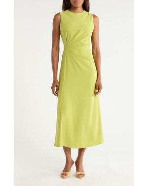 WEST K Side Ruched Sleeveless Dress - Yellow