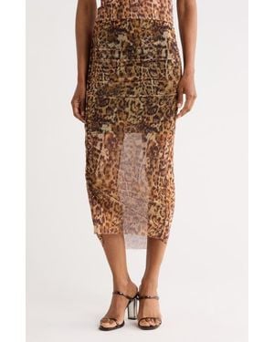 AllSaints Nora Print Mesh Skirt - Multicolor