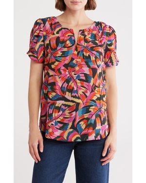 DR2 by Daniel Rainn Daniel Rainn Pinch Sleeve Blouse - Red