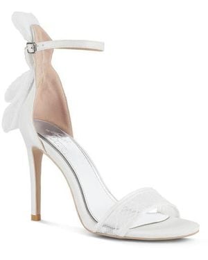 LONDON RAG Delancy Lace Bow Satin Stiletto Sandal - White