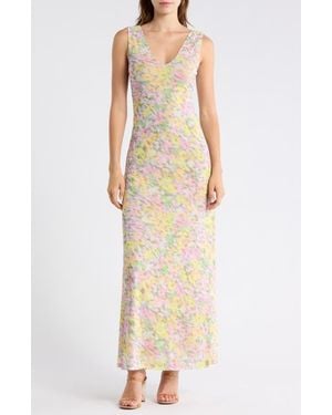 AFRM LOS ANGELES Earhart Sleeveless Mesh Maxi Dress - White
