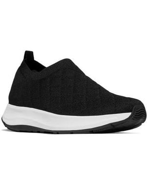 Fitflop F-Mode Flow Quilted Knit Sneaker - Black