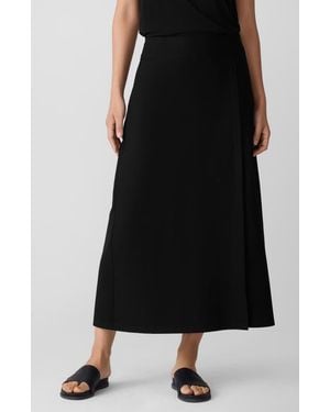 Eileen Fisher Wrap Front Midi Skirt - Black