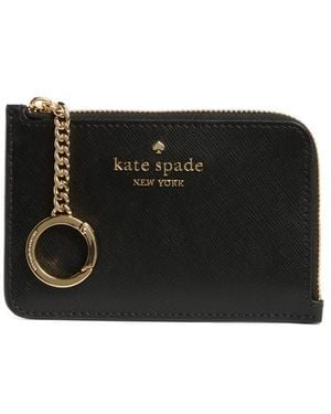 Kate Spade Madison Saffiano Zip Card Case - Black