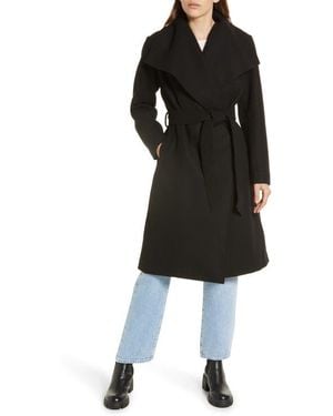 Noize Lena Belted Wrap Coat - Black