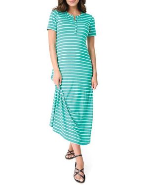 Gibsonlook Henley Knit Maxi Dress - Green
