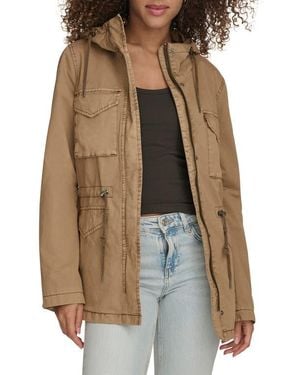 Levi's Military Four-Pocket Zip Hooded Jacket - Brown