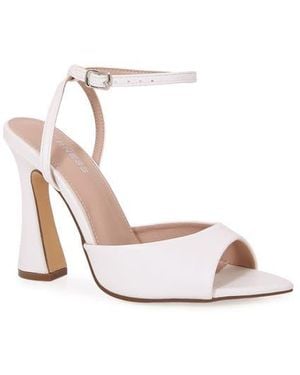 BERNESS Huburta Ankle Strap Sculpted Stiletto Sandal - White
