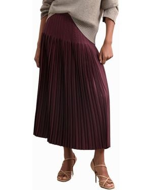 Reiss Savannah High Waist Pleated Skirt - Purple