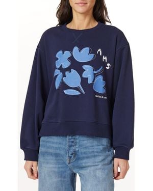 Scotch & Soda Oversize Side Vent Sweatshirt - Blue
