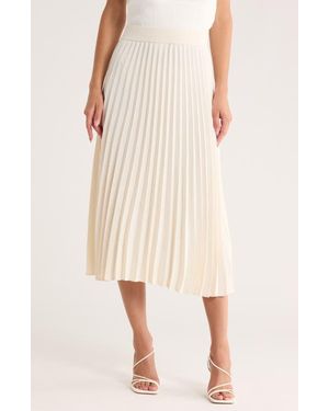 Nordstrom Pleated Midi Skirt - Natural