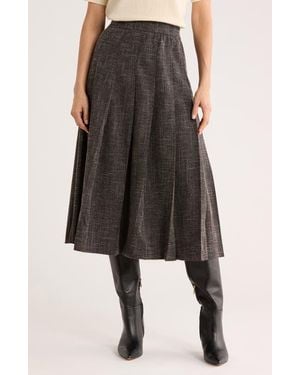 Max Studio Pleated Midi Skirt - Gray