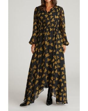 UNIVERSAL STANDARD Karina Long Sleeve Chiffon Midi Dress - Multicolor