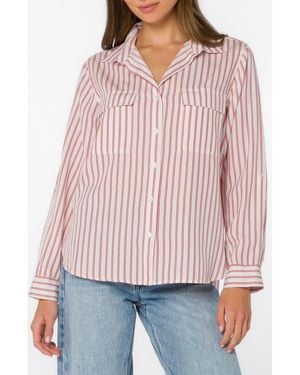 Velvet Heart Talma Roll Tab Sleeve Button-Up Shirt - Red