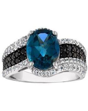 FUZION CREATIONS London Topaz Cocktail Ring - Blue