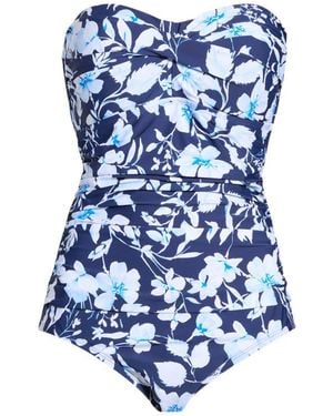Jantzen Flora Strapless One-Piece Swimsuit - Blue