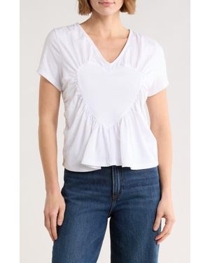 Vigoss Ruched Heart Top - White