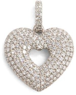 Best Silver Moissanite Heart Pendant - White