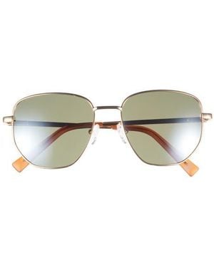 Hurley 55Mm Polarized Square Sunglasses - Metallic