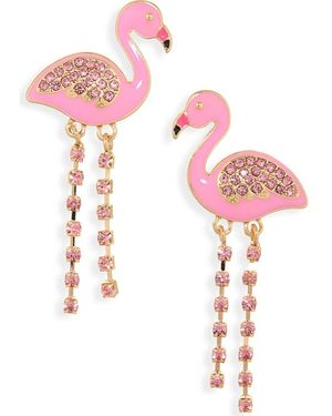 Leith Flamingo Drop Earrings - Pink