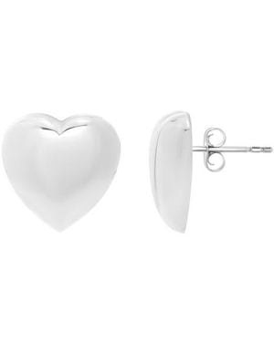 KARAT RUSH Puffed Heart Stud Earrings - Multicolor