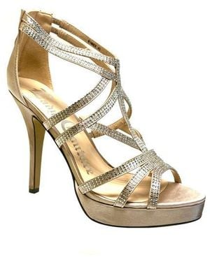 Lady Couture Strappy Rhinestone Sandal - Metallic