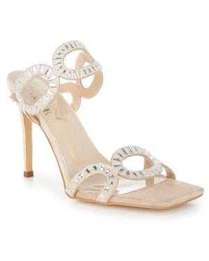 LONDON RAG Romashka Rhinestone Stiletto Sandal - White