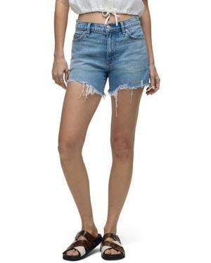 Hudson Jeans Devon High Waist Destroyed Hem Denim Shorts - Blue