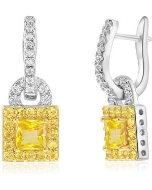 Suzy Levian Gala Firework Drop Earrings - Yellow