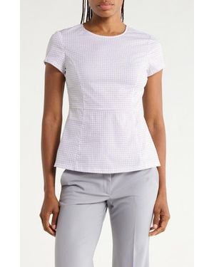 Theory Carrian H Geometric Cotton Top - Purple