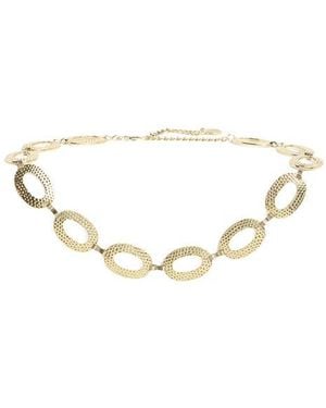 Vince Camuto Hammered Oval Chain Belt - Metallic
