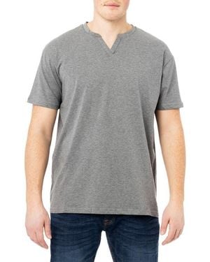 Xray Jeans Split Neck T-Shirt - Gray
