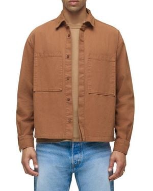 Hudson Jeans Relaxed Long Sleeve Button-Up Shirt - Blue