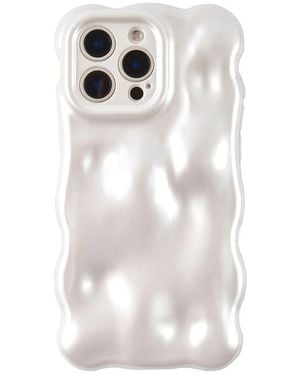 Auramma Pearly Bubbles Iphone 15 Pro Case - White