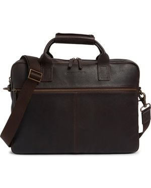 Johnston & Murphy Pebbled Leather Briefcase - Black